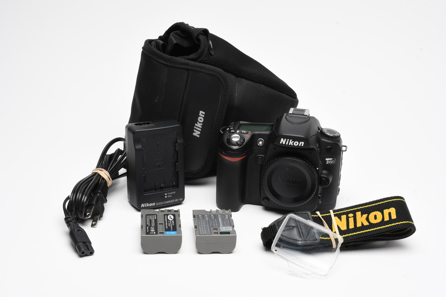 Nikon D80 DSLR body, 2X batts+charger, Only 981 Acts!! +Nikon Case