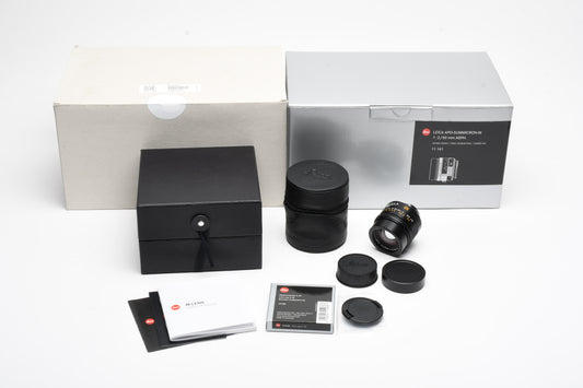 Leica APO-Summicron-M 50mm f2 Asph. (Black) #11141 NEW, Boxed, USA Warranty