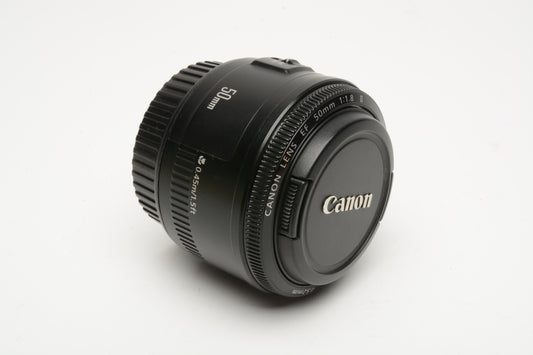 Canon EF 50mm f1.8 II prime lens, caps, good!