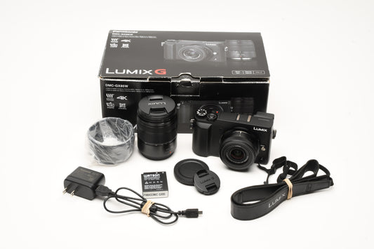 Panasonic Lumix GX85 16MP Digital  Point&Shoot w/12-32 + 45-150mm Kit Mint-
