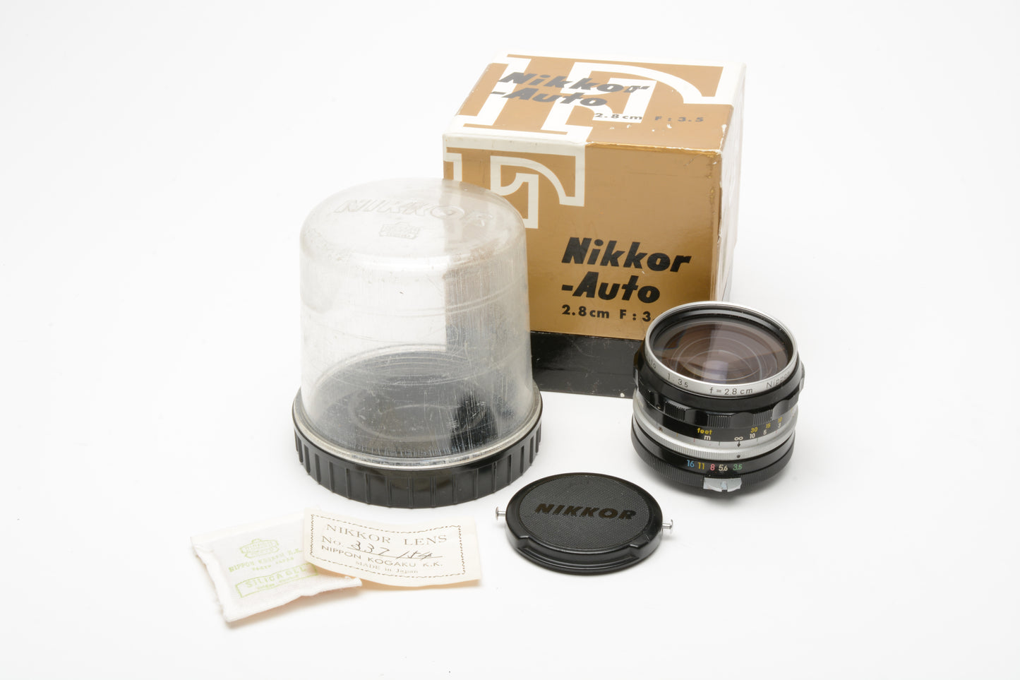 Nikon Nikkor-H 2.8cm 28mm f3.5 Nippon Kogaku lens, Jewel case, Box, Great!
