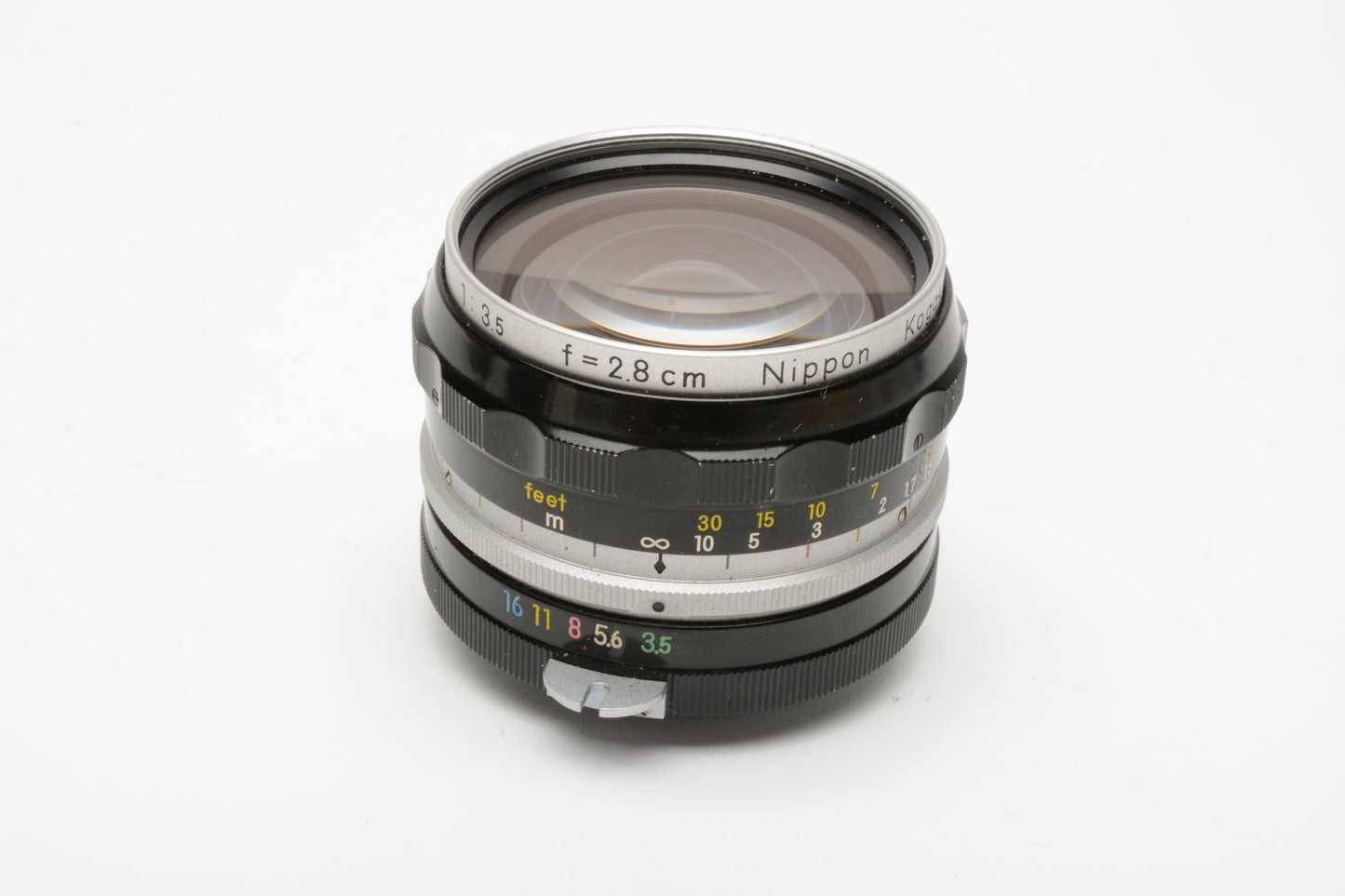 Nikon Nikkor-H 2.8cm 28mm f3.5 Nippon Kogaku lens, Jewel case, Box, Great!