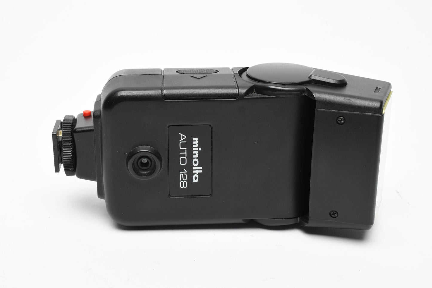 Minolta Auto 128 electronic flash, nice & clean, tested, w/Case+Manual+Diffuser