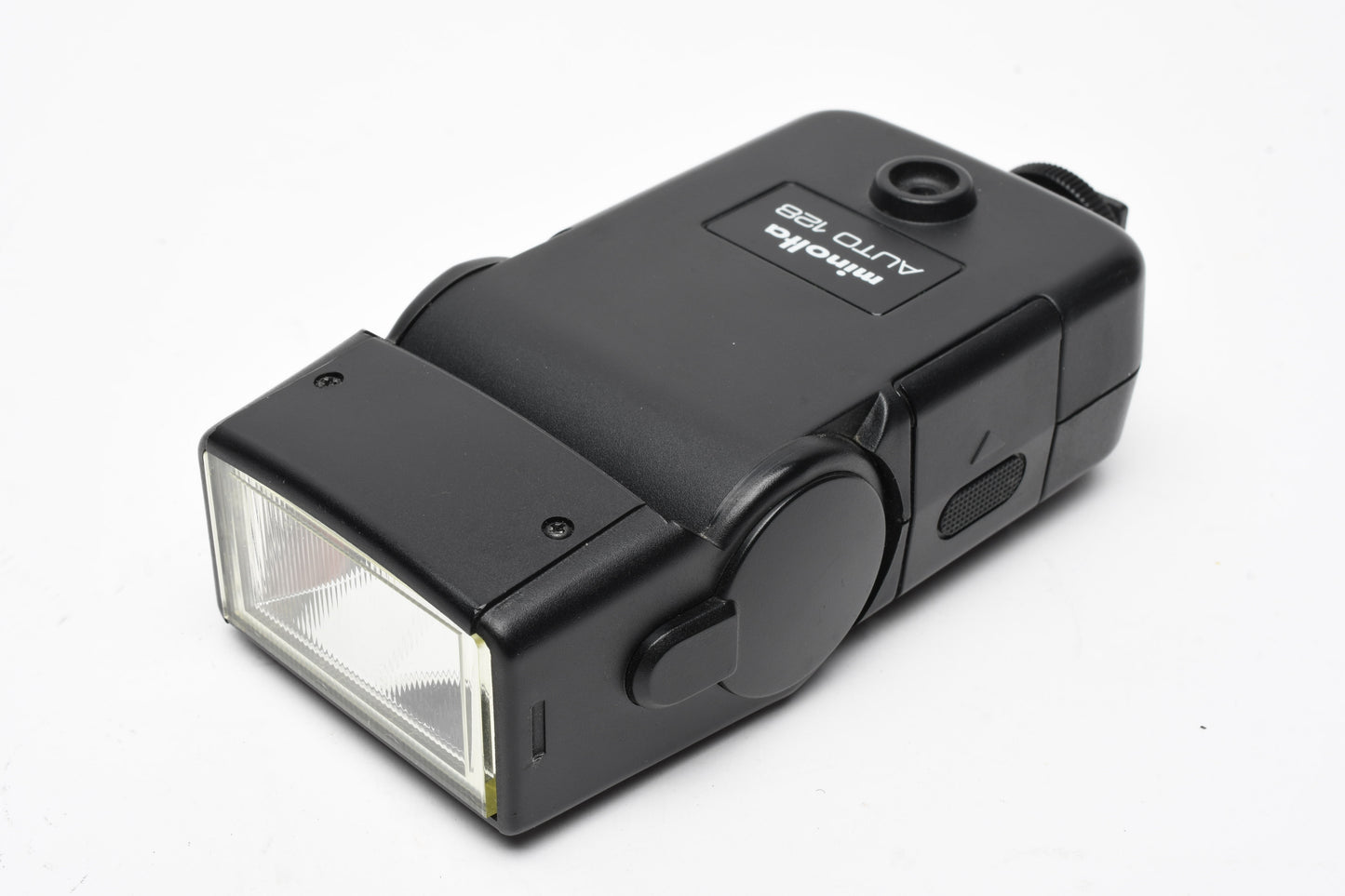 Minolta Auto 128 electronic flash, nice & clean, tested, w/Case+Manual+Diffuser