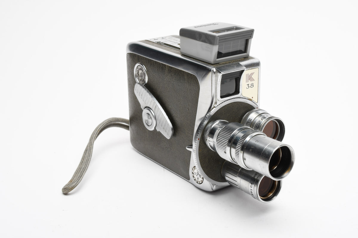 Keystone K-38 Olympic 8mm Movie camera w/3 lenses and meter, Great!
