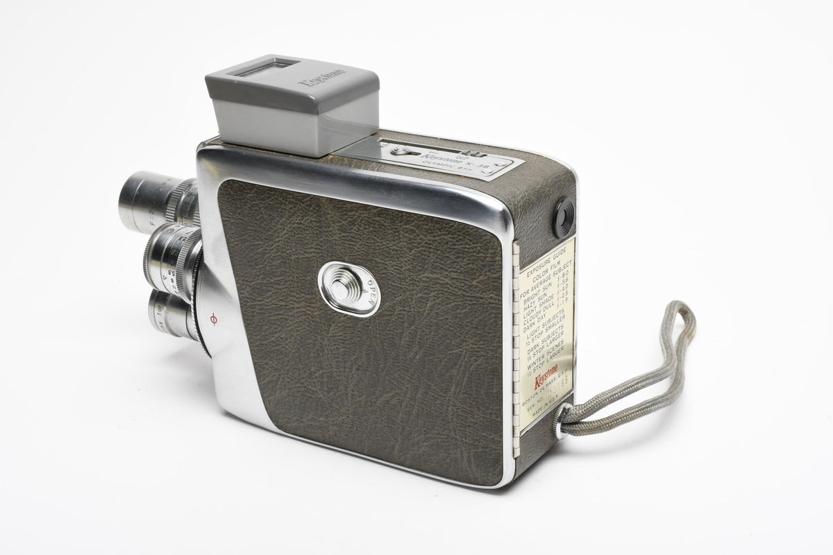 Keystone K-38 Olympic 8mm Movie camera w/3 lenses and meter, Great!