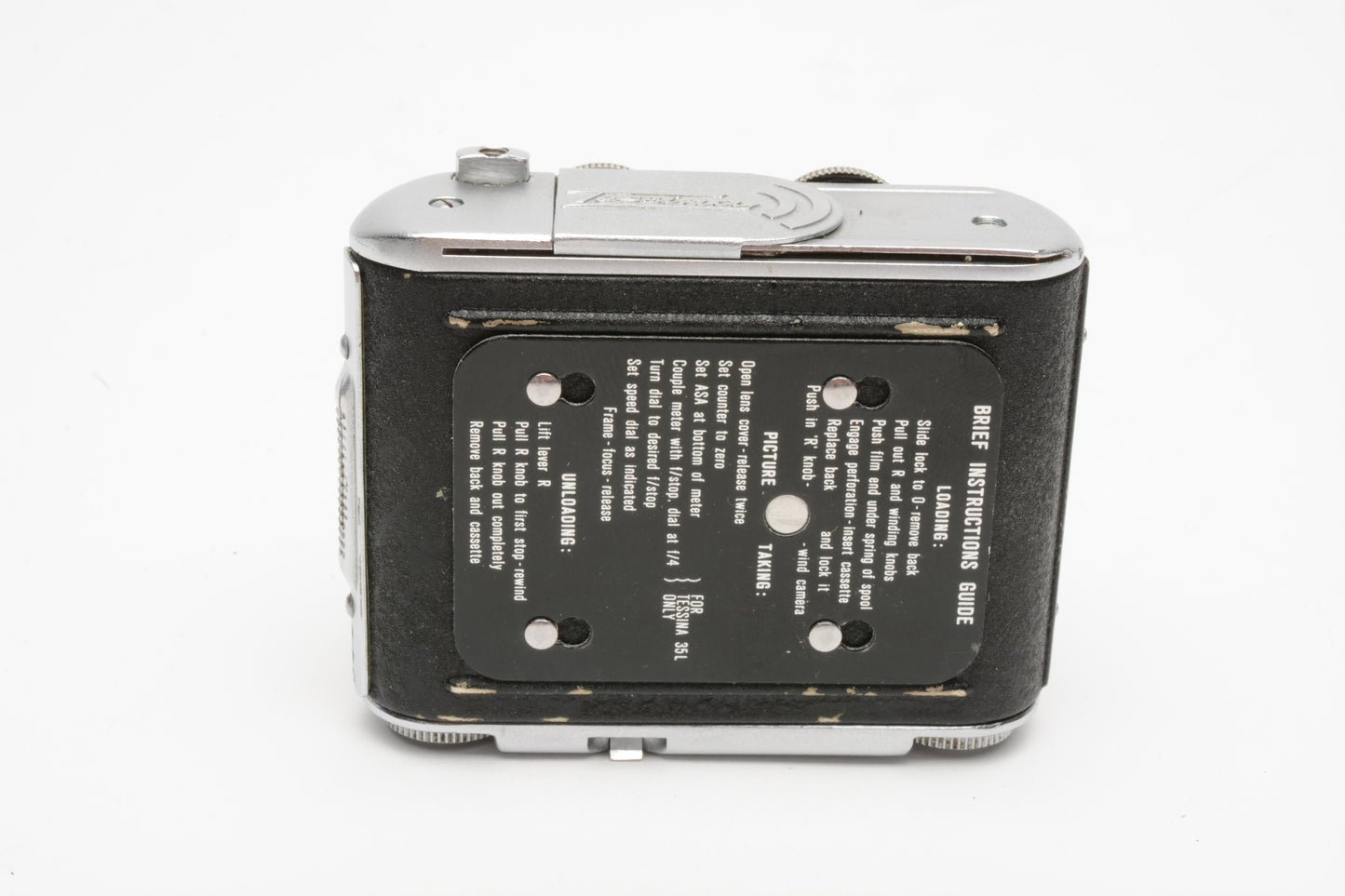 Tessina Black Vintage Subminiature Camera w/25mm f/2.8 Made in Switzerland, Great!