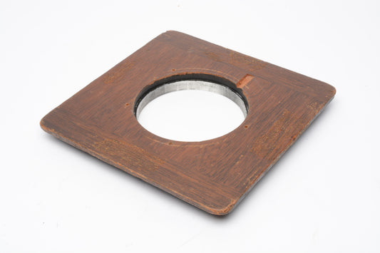 Wood lens board 150mm x 150mm w/78mm opening Vintage