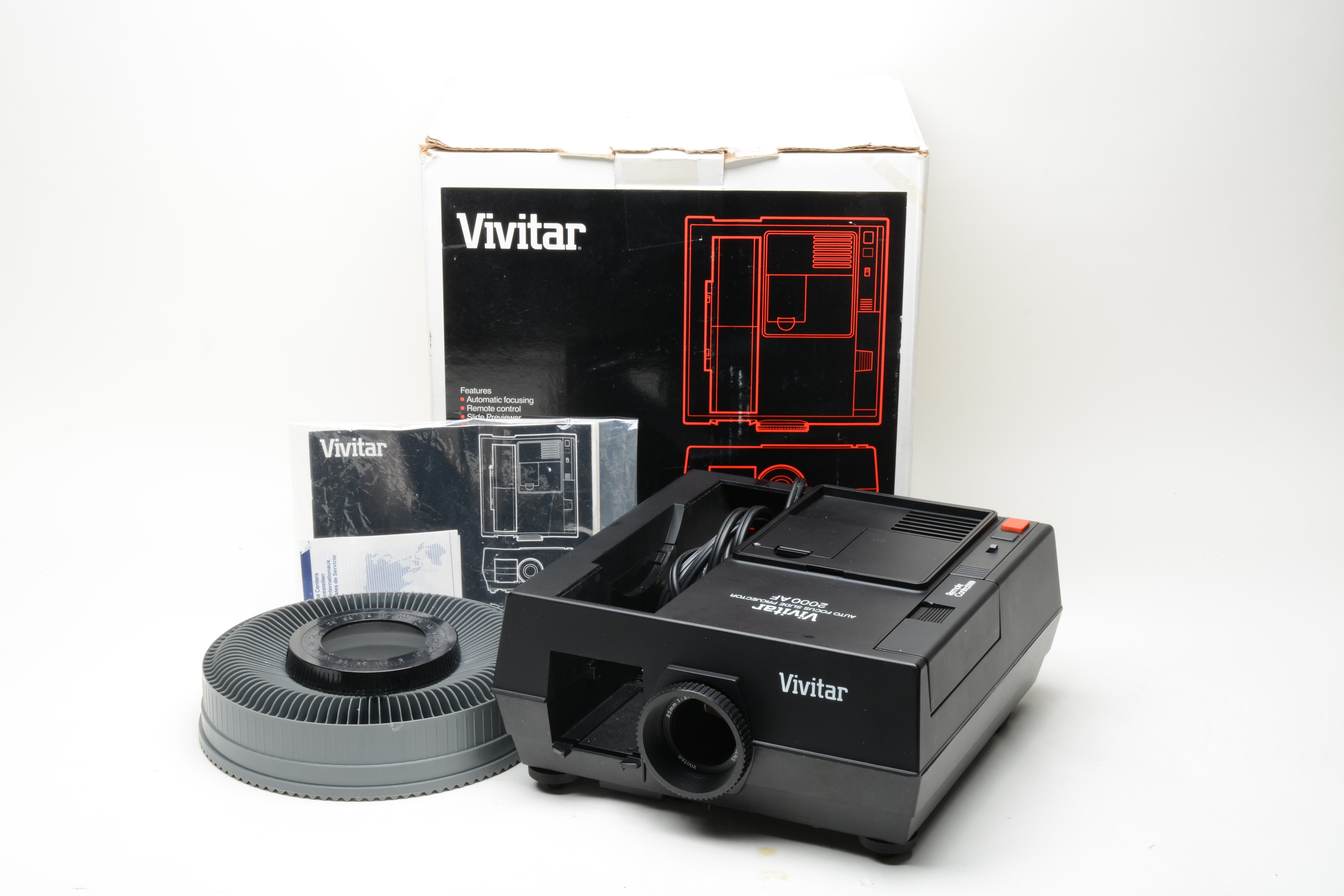 VIVITAR 2000AF 35mm Slide Projector orders W/ Slide Tray, Remote Working Bulb