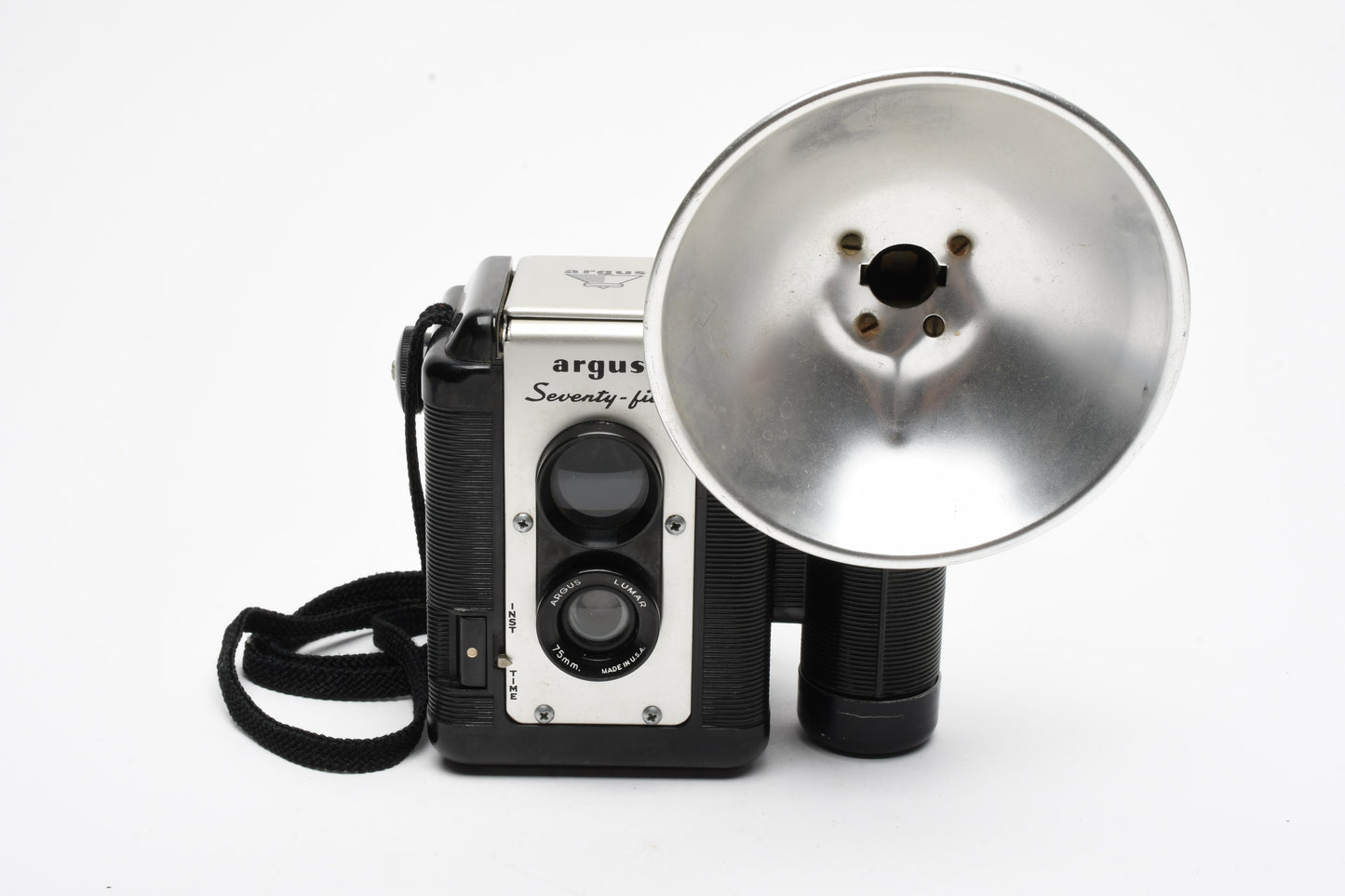 Argus Seventy-Five TLR camera w/Flash reflector, works, Vintage