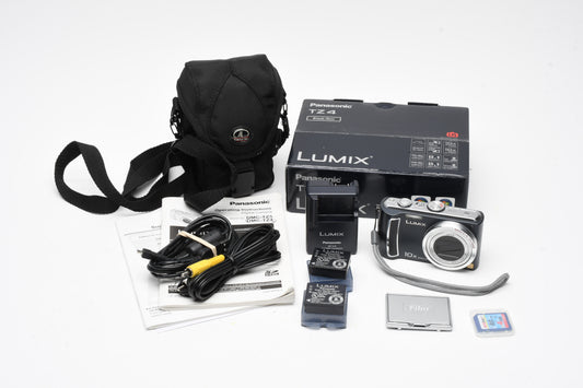 Panasonic Lumix DMC-TZ4 8.1MP Digital Point&Shoot bundle, 2batts, SD card