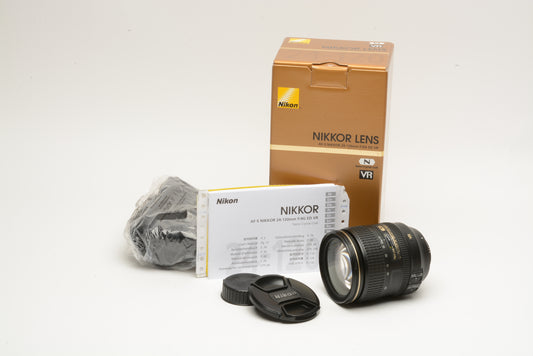 Nikon AF-S Nikkor 24-120mm f4G ED VR N zoom lens, Mint-, USA, Boxed
