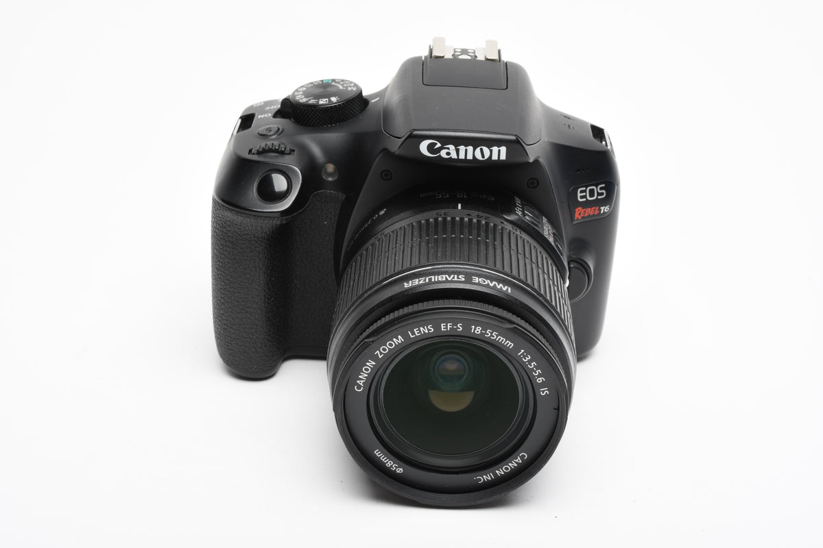 Canon EOS Rebel T6 DSLR w/18-55mm f3.5-5.6 IS, w/Batt, Charger, Strap 17,965 Acts, Nice!