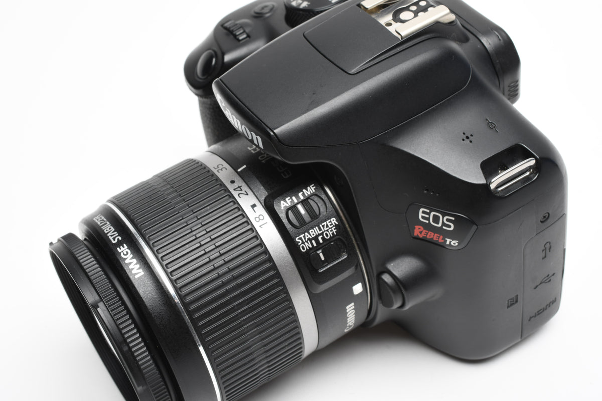 Canon EOS Rebel T6 DSLR w/18-55mm f3.5-5.6 IS, w/Batt, Charger, Strap 17,965 Acts, Nice!