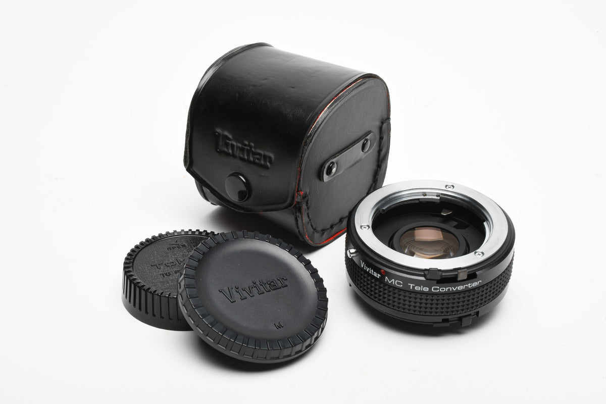 Vivitar 2X-5 Teleconverter for Minolta MD mount, caps + case