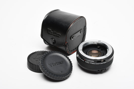 Vivitar 2X-5 Teleconverter for Minolta MD mount, caps + case