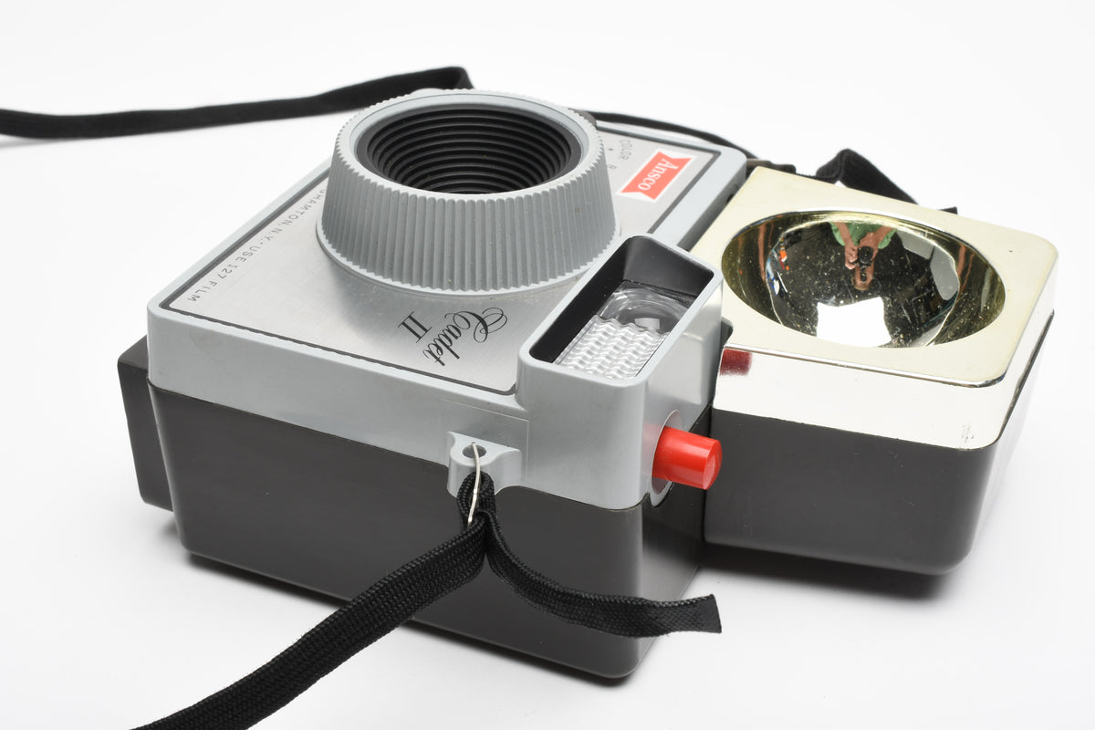 Ansco Cadet II 127 film Camera w/ flash unit, Case, Vintage!