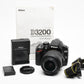 Nikon D3200 DSLR w/18-55mm f3.5-5.6 VR lens, batt+charger+strap 1839 Acts!