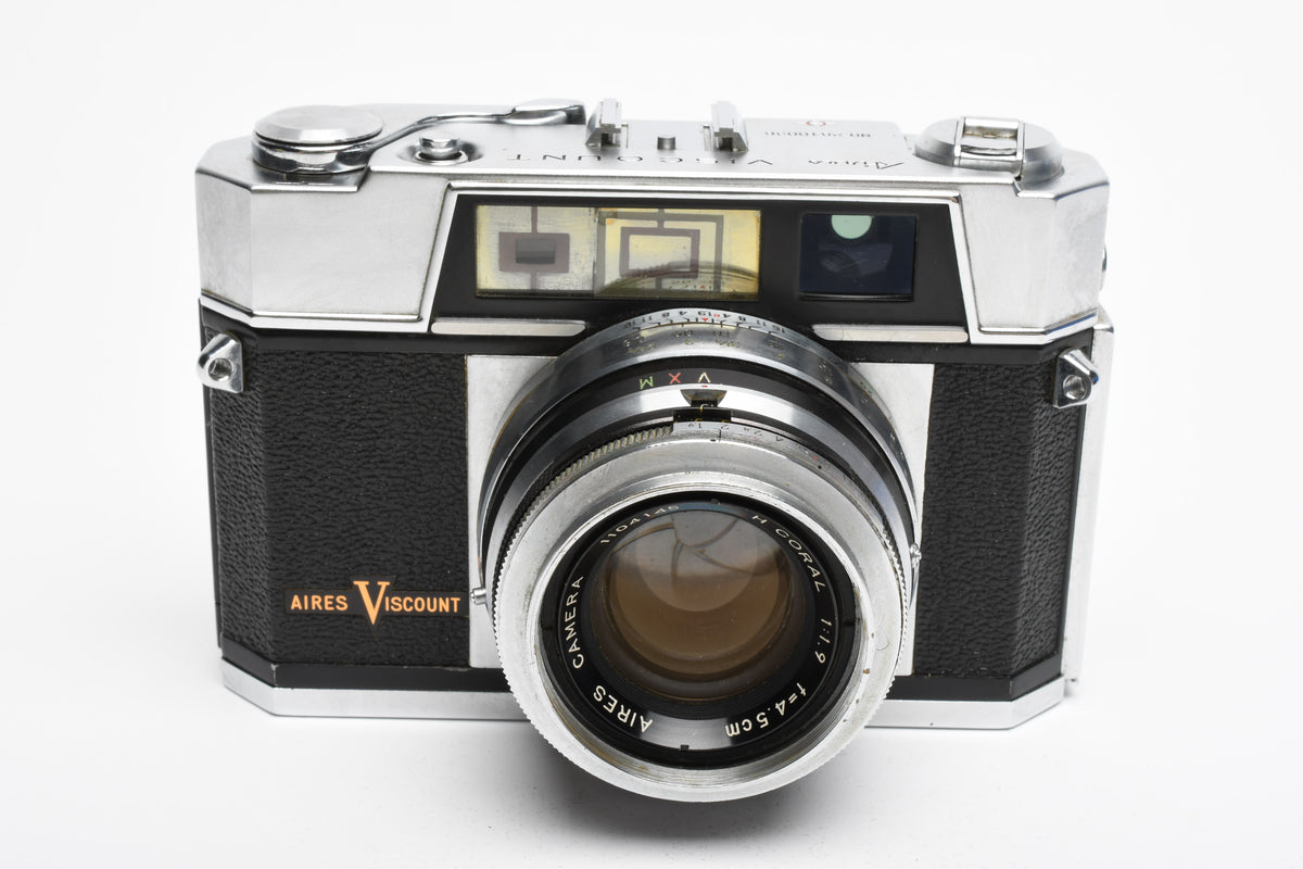 Airies Viscount 35mm rangefinder camera w/H Coral 45mm f1.9 (parts/collector), Nice!