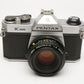 Pentax K1000 35mm SLR w/50mm f2 lens, New seals, strap, Good, Clean