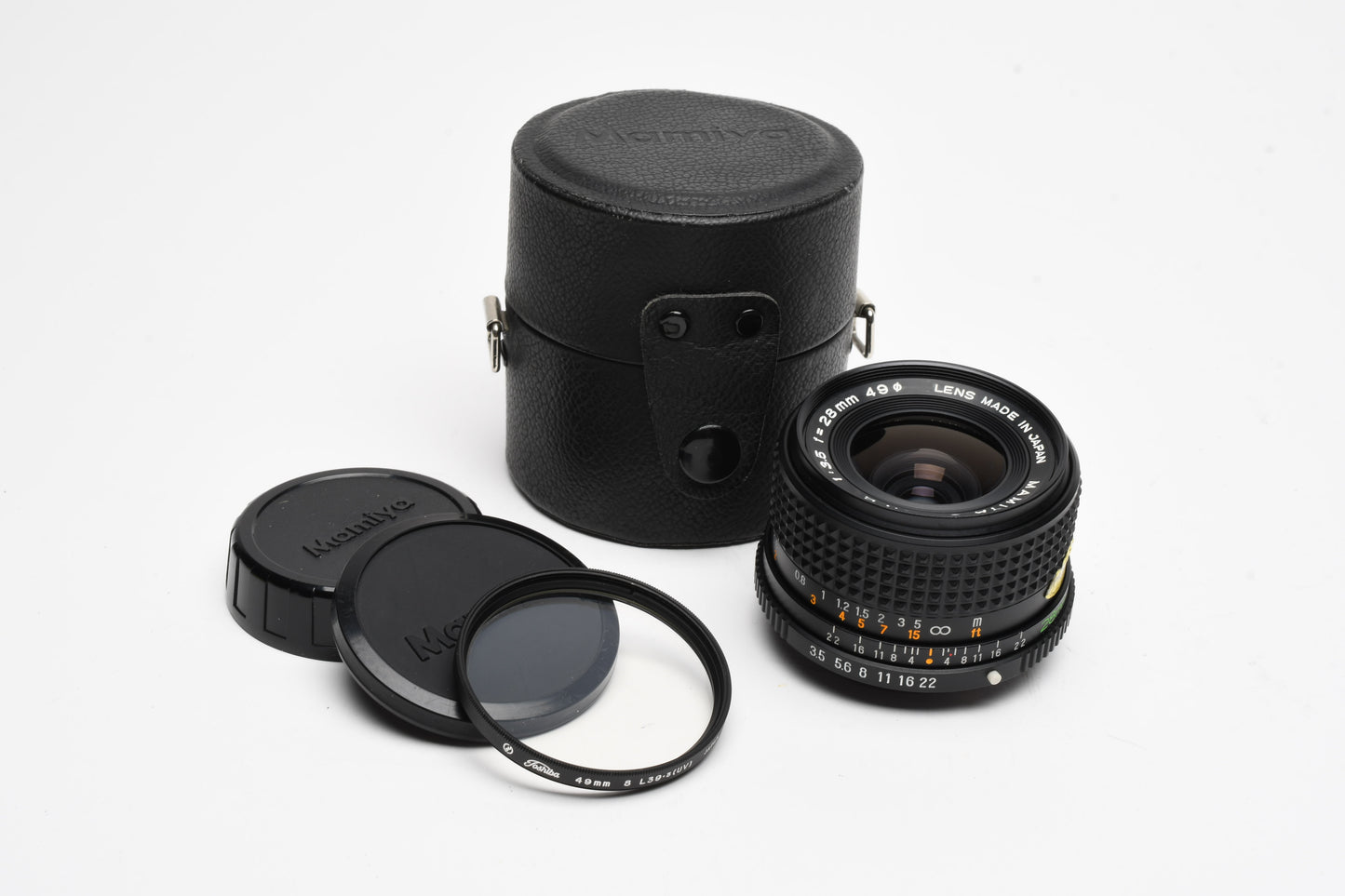 Mamiya Sekor E 28mm F2.8 Lens for ZE ZM ZE-2, Case+UV+Caps