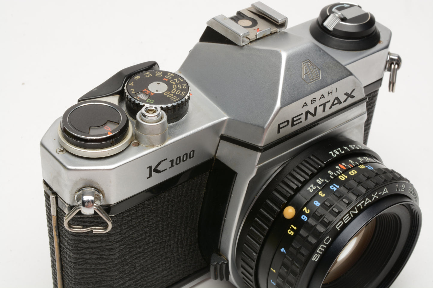 Pentax K1000 35mm SLR w/50mm f2 lens, New seals, strap, Good, Clean