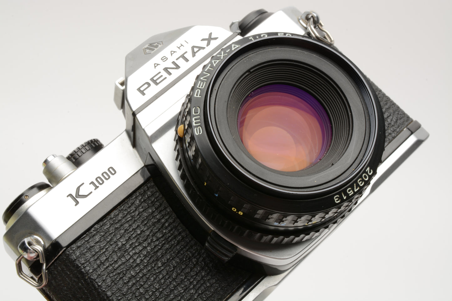 Pentax K1000 35mm SLR w/50mm f2 lens, New seals, strap, Good, Clean