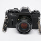 Ricoh KS Super II black 35mm SLR w/50mm f1.7+70-210mm, new seals, Nice bundle!