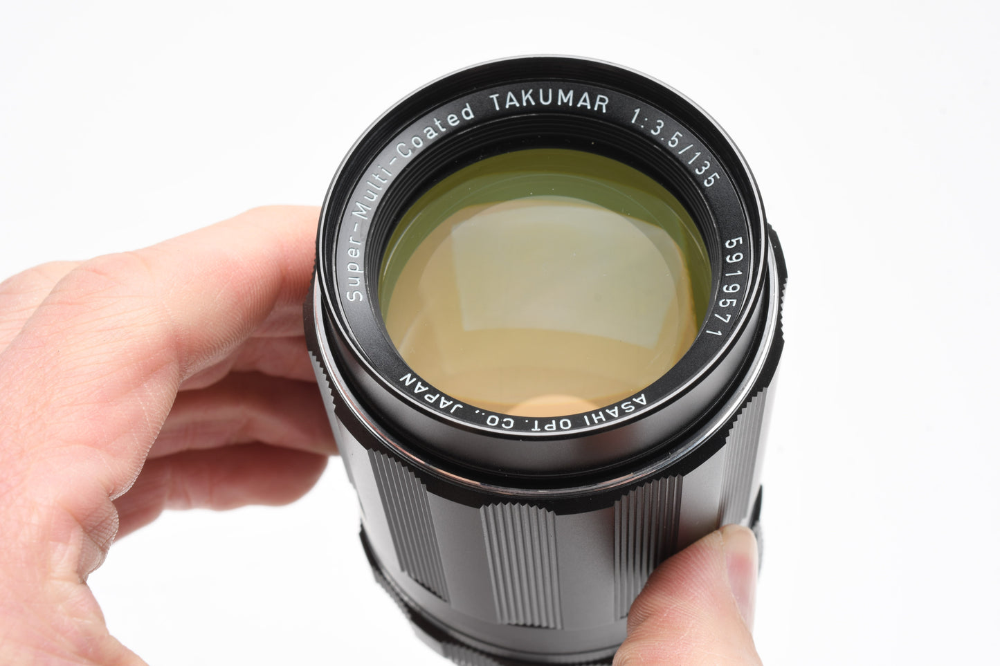 Pentax Super MC Takumar 135mm f3.5 M42 Mount lens, case, hood, caps, Mint