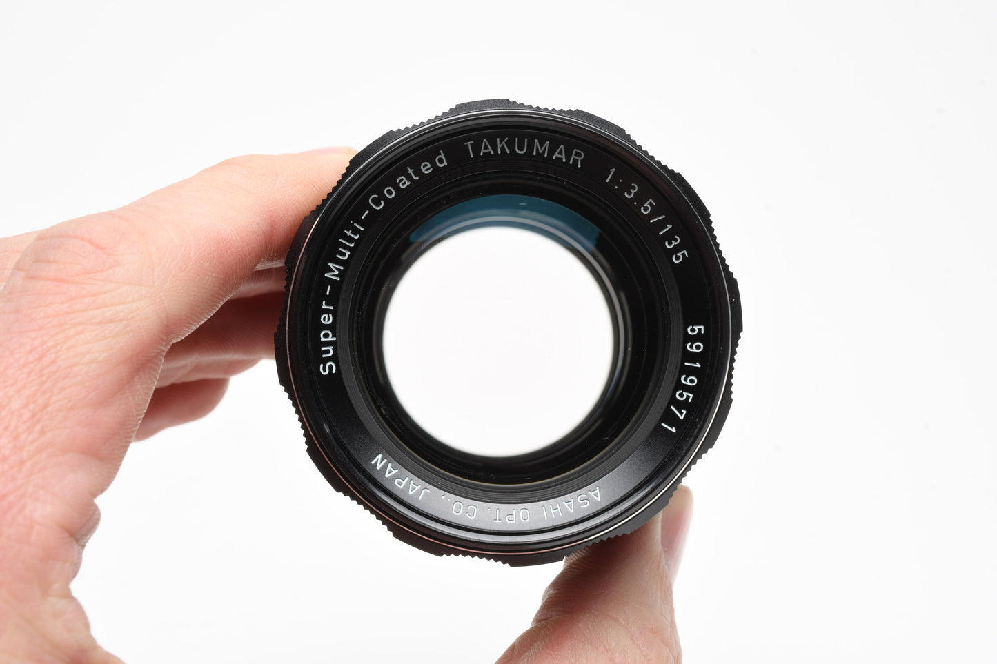 Pentax Super MC Takumar 135mm f3.5 M42 Mount lens, case, hood, caps, Mint