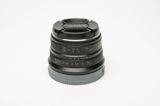 7 Artisans 25mm f1.8 wide lens for Sony E-Mount, Caps