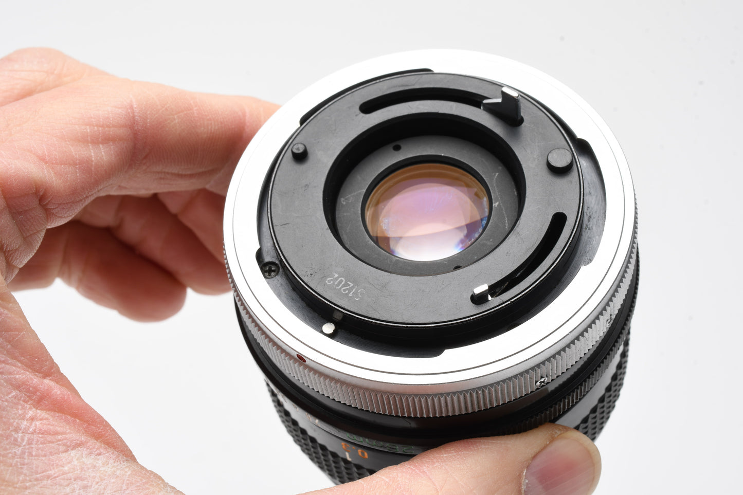 Canon MF 28mm f2.8 S.C. Prime wide lens w/Breech mount, caps, good