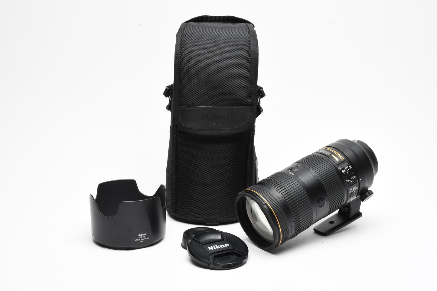 Nikon AF-S Nikkor 70-200mm F2.8E FL ED VR N SWM IF, hood+caps+foot+case
