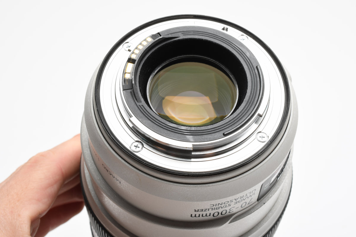 Canon EF 70-300mm f4-5.6L IS USM, hood, caps, UV, Great! Mint-