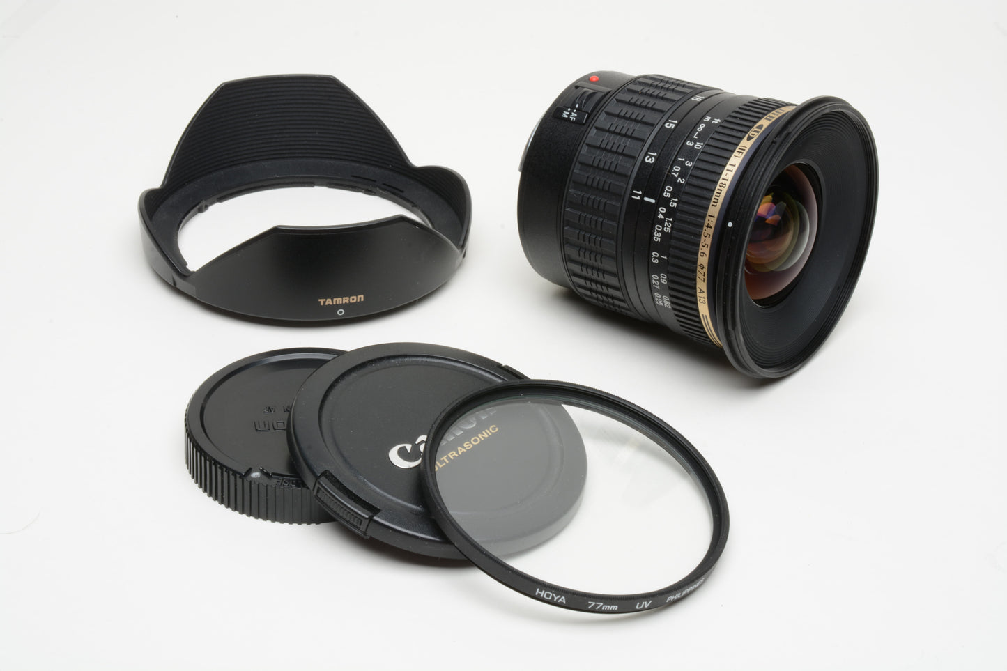 Tamron AF 11-18mm f4.5-5.6 Di-II LD Aspherical IF Lens For Canon, caps, UV, Nice!