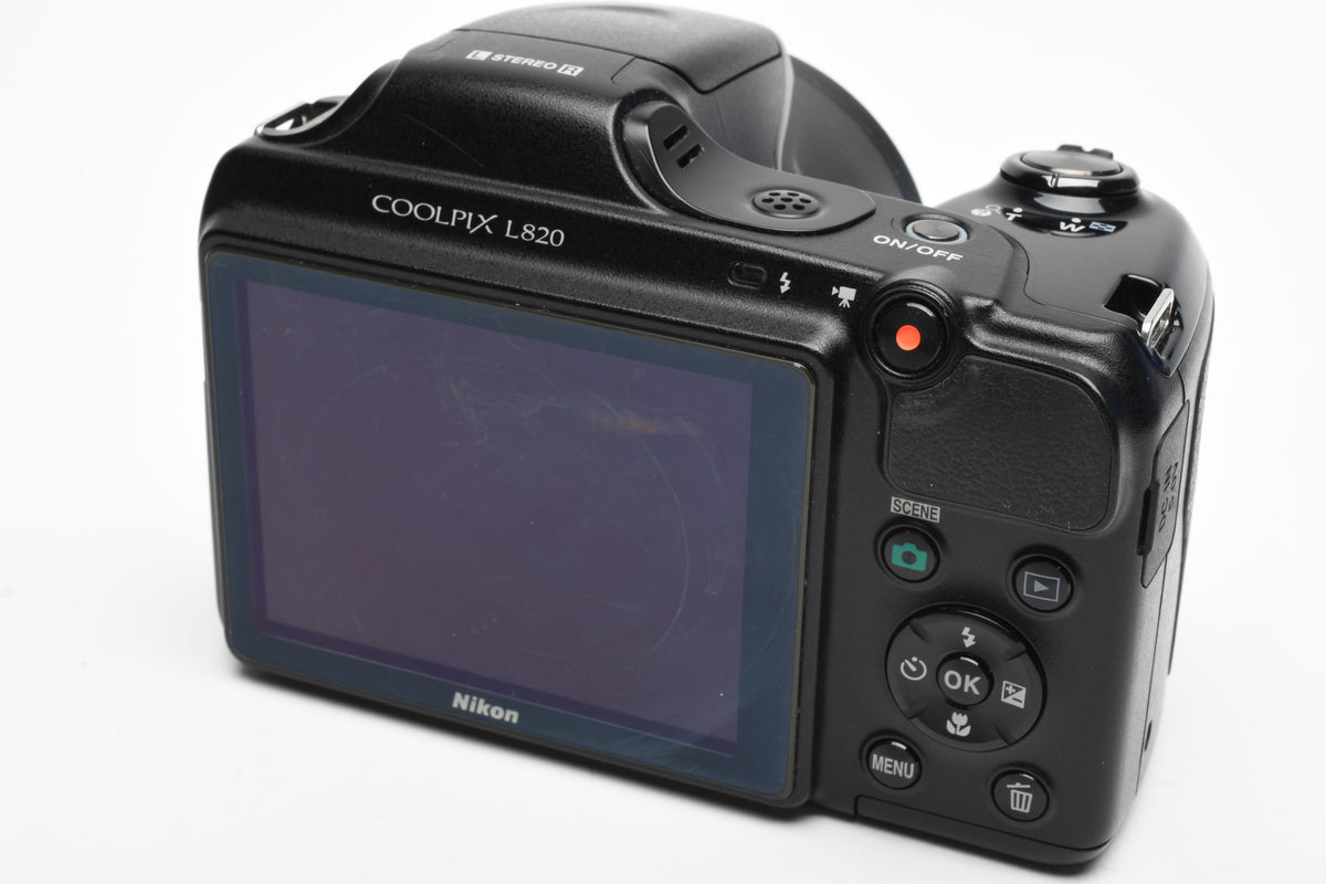 Nikon Coolpix L820 16MP Digital Point&Shoot 30X zoom w/Strap, Cap, Great!