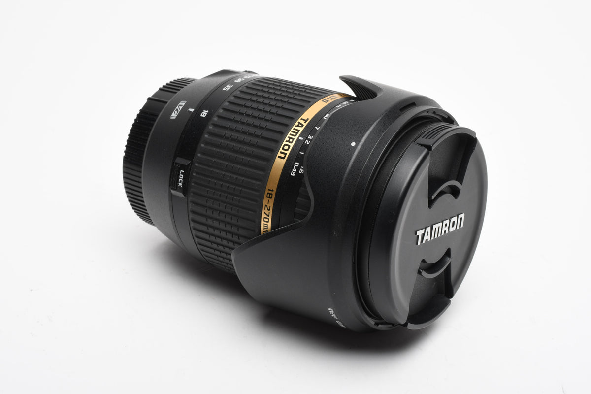 Tamron AF 18-270mm f3.5-6.3 Di II B003 Lens for Canon EF EOS w/hood, caps, UV