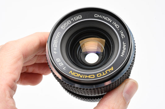 Chinon 28mm f2.8 M42 Mount prime lens, Great! w/Case, caps, 1A filter