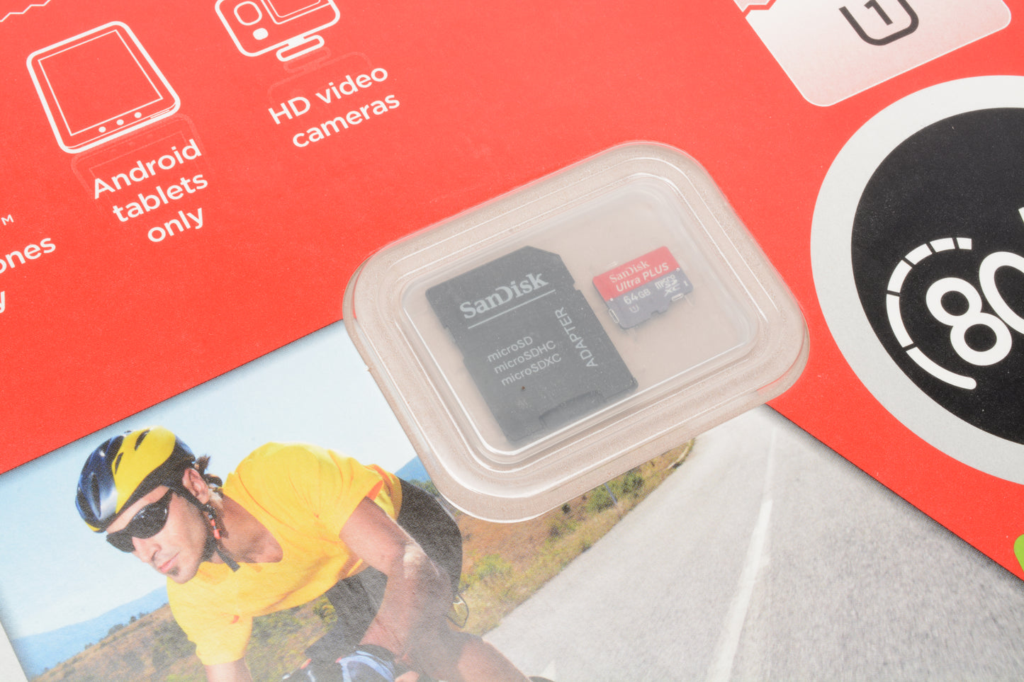 Sandisk Ultra Plus 64GB Micro SDXC UHS-I Memory Card w/Adapter 80MB/s speed