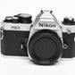 Nikon FM2 chrome 35mm SLR body, New seals, Mint-