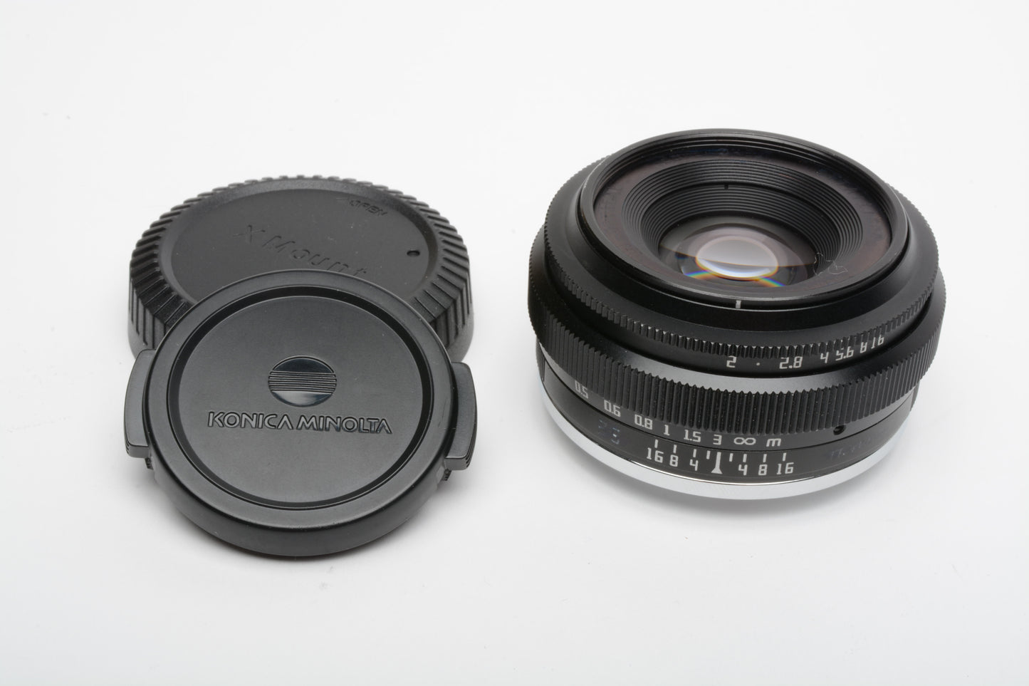 7 Artisans DJ Optical 25mm f2 Fujifilm X Mount lens, caps + pouch