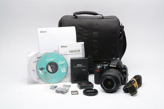 Nikon D3100 DSLR w/Nikkor AFS 18-55mm f3.5-5.6G VR, ONLY 411 Acts!, clean