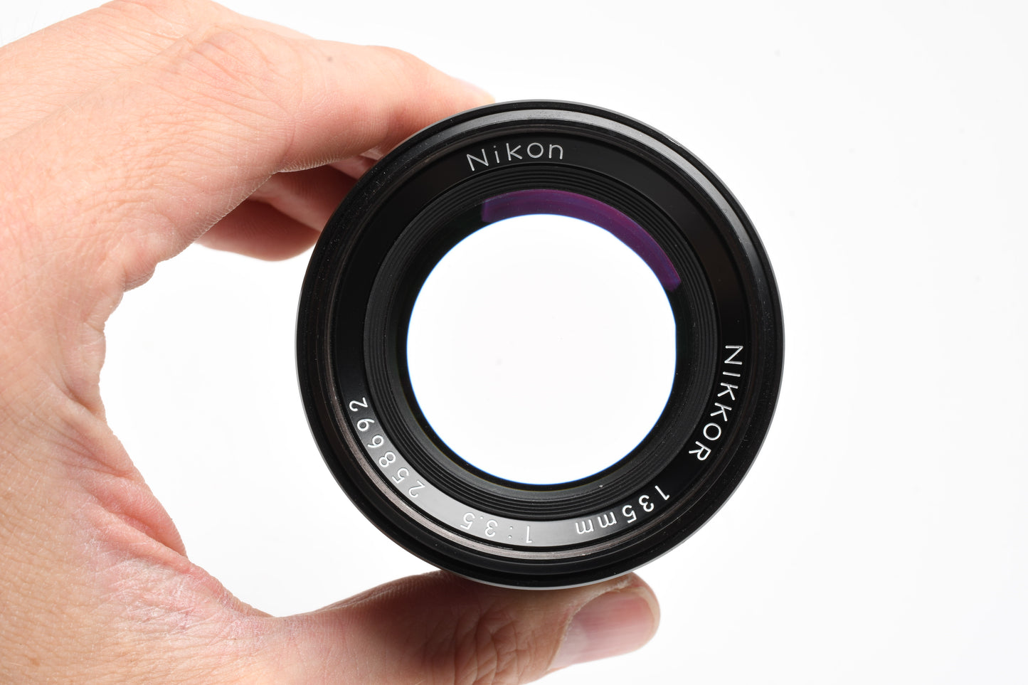 Nikon Nikkor AI 135mm f2.8 lens, caps, very sharp