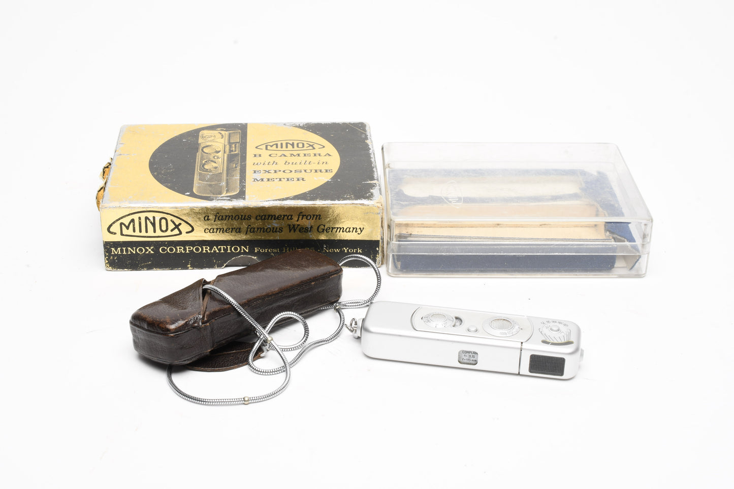 Minox B Spy camera in box, Clean, tested, case+chain strap, Nice!