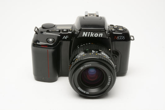 Nikon N6006 35mm SLR w/AF 35-70mm f3.3-4.5 zoom lens, strap, good!