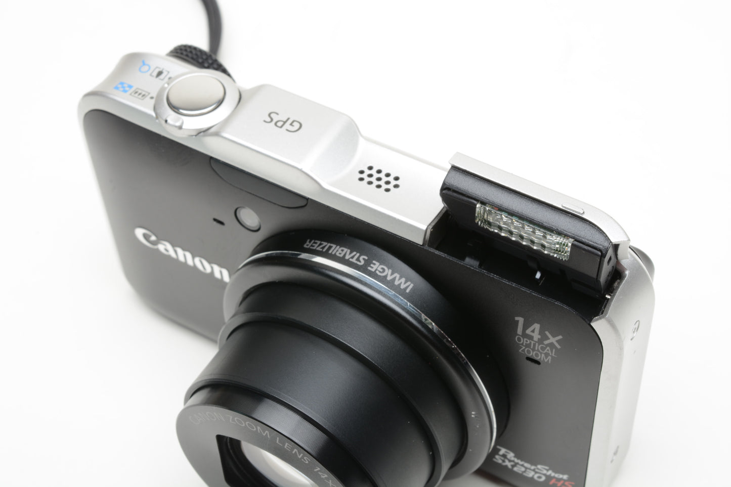 Canon Powershot SX230HS 12.1MP w/GPS Digital Point&Shoot camera, 2batts, case