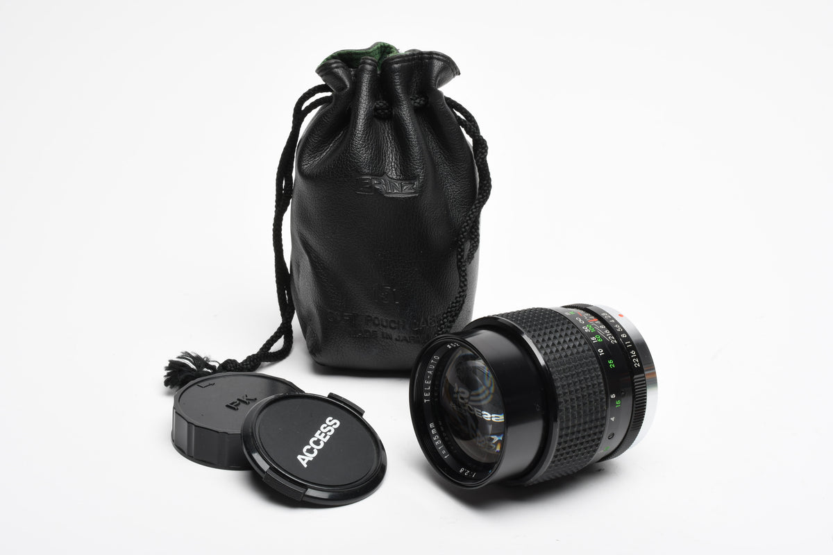 Access P-MC Tele-Auto 135mm f2.8 Portrait lens for Pentax PK Mount w/Pouch, Nice!