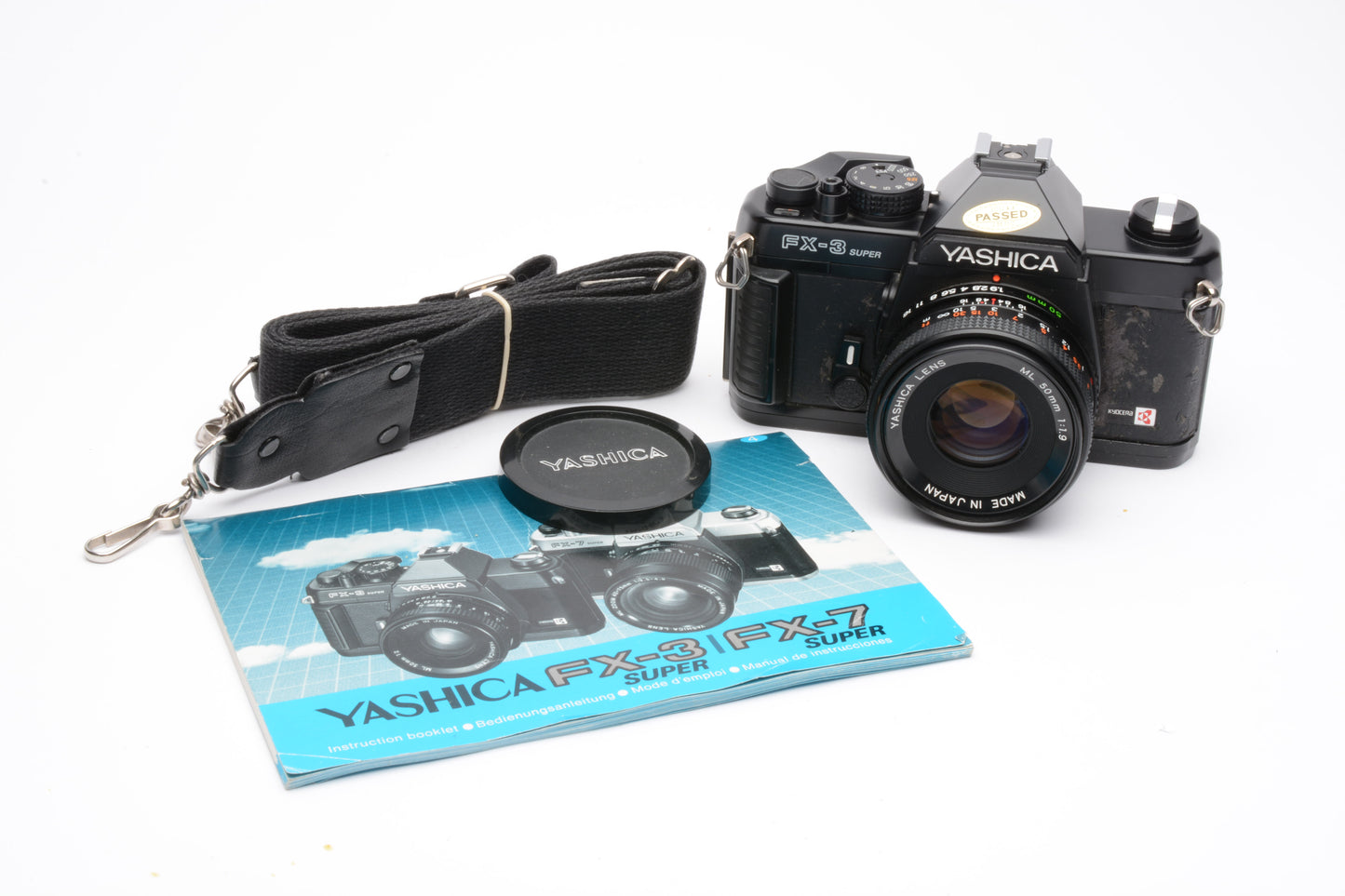 Yahica FX-3 35mm SLR w/50mm F1.9 ML lens, manual, cap, new seals, tested