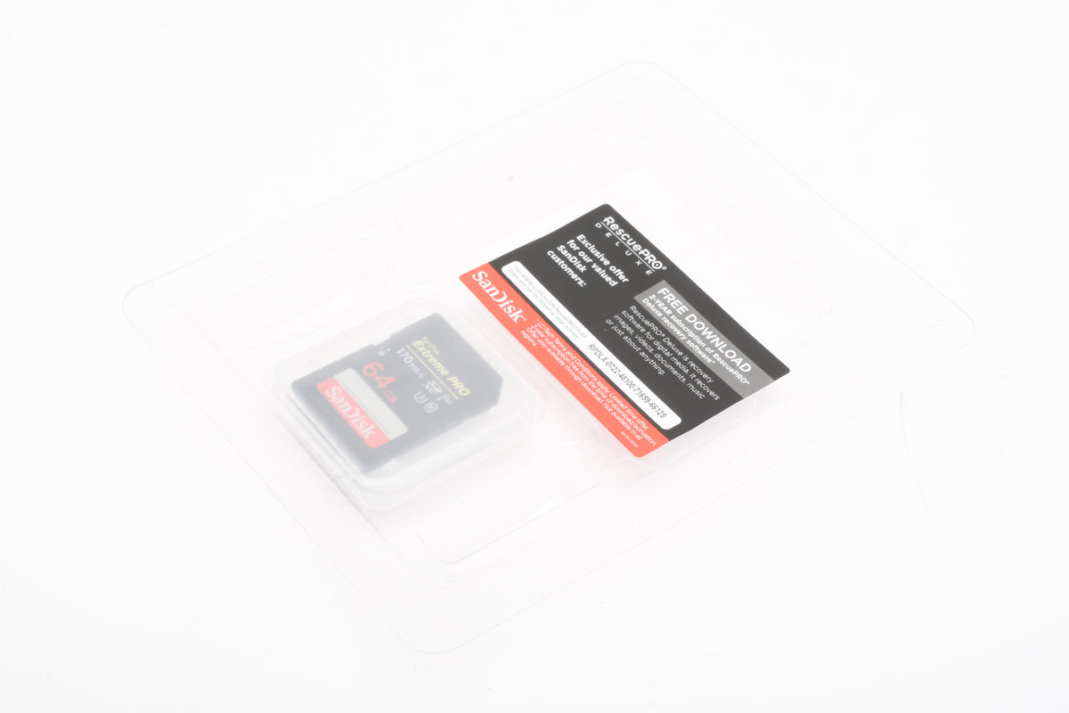 Sandisk 64GB Extreme Pro SD 170MB/s, New