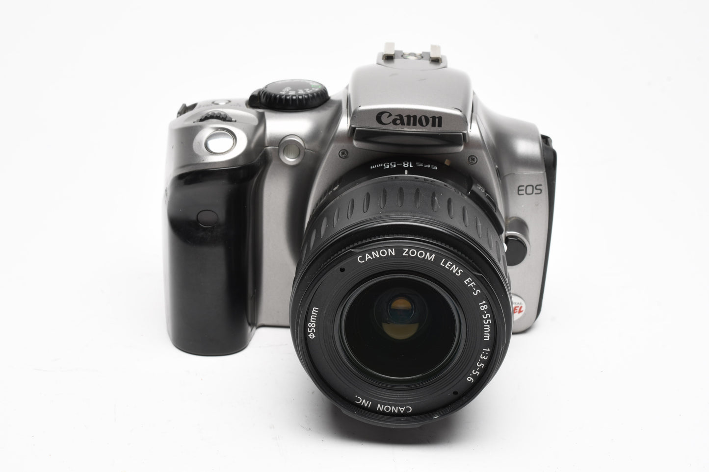 Canon Digital Rebel DSLR w/18-55mm f3.5-5.6 zoom lens, Batt+charger, Good!